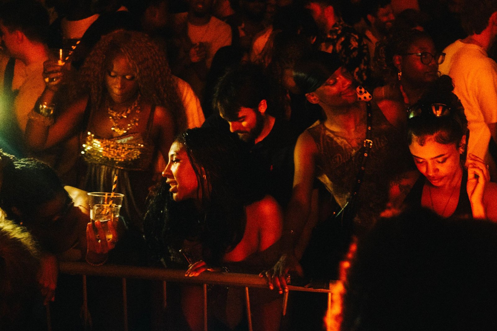 Guests at the front of the crowd at The Orange Room