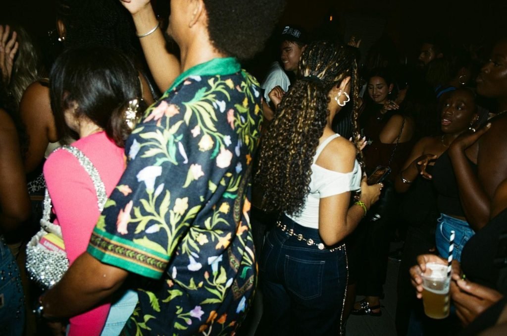 An Orange Room night shot on film